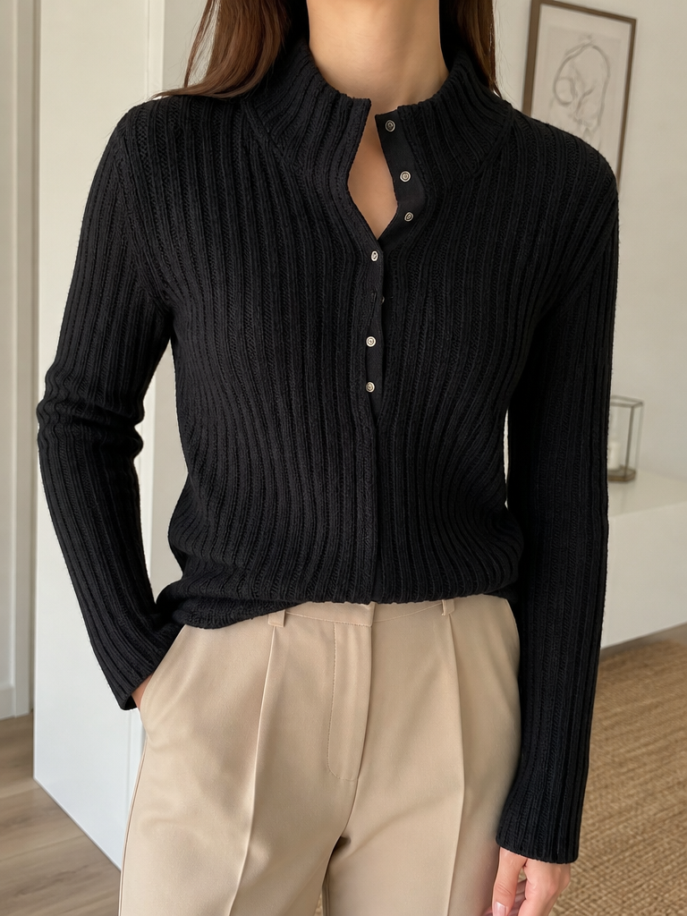 Maglione collo alto United Colors of Benetton Nero Vintage Y2K (S) — foto 1