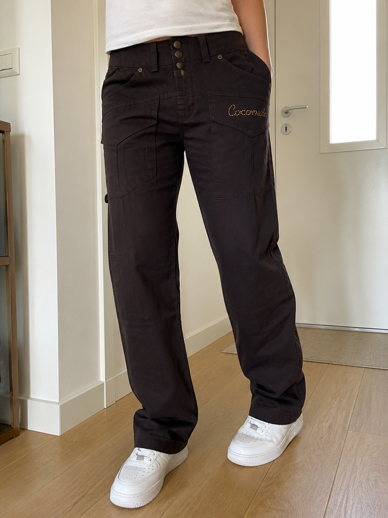 Pantaloni Cargo Coconuda Marrone Scuro Vintage Y2K (42) — foto 1