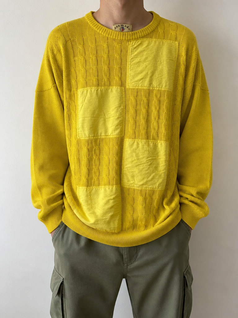 Airball Maglione Giallo con Toppe Vintage Y2K (L) — foto 1
