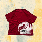 American Hip-Hop Tee - Printed T-Shirt Rossa con Stampa Puff (5XL)