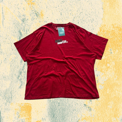 American Hip-Hop Tee - Printed T-Shirt Rossa con Stampa Puff (5XL)