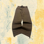 Pantalone in Cotone Baggy Fit con Cintura Marrone con Zip (S)