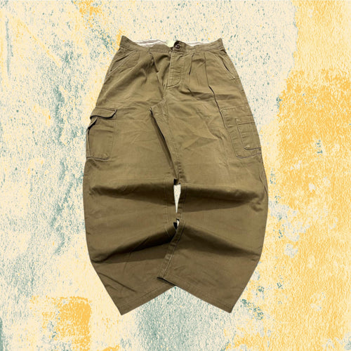 Baggy Cargo Pants Beige - Pantaloni Sisley Made in Italy (L)