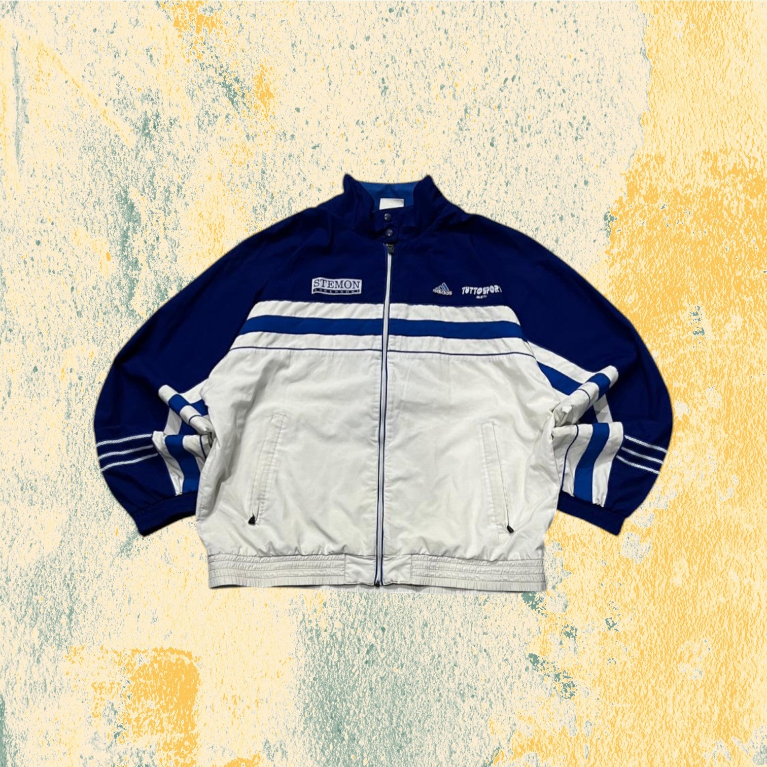 Felpa con Zip Adidas - TrackJacket Vintage anni 2000 Boxy Fit Oversize (M)