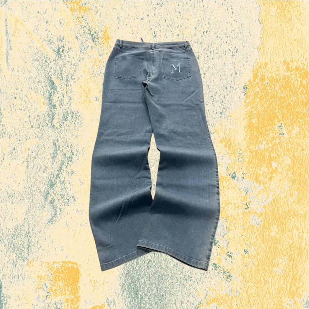 Denim Jeans Bootcut Embroidered Vintage Light Blue (S)