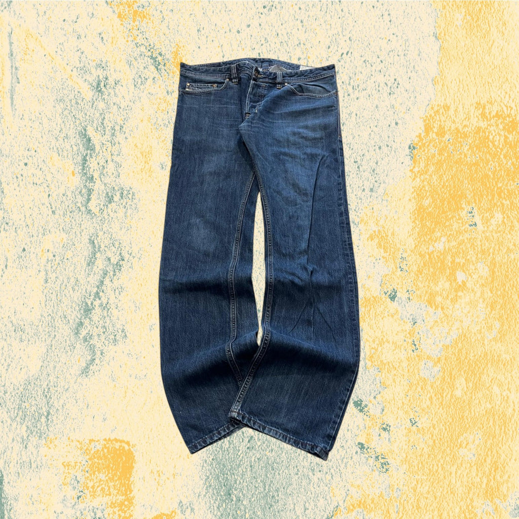 Denim Jeans Straight Fit Diesel Blu Wash Embroidered (XL)