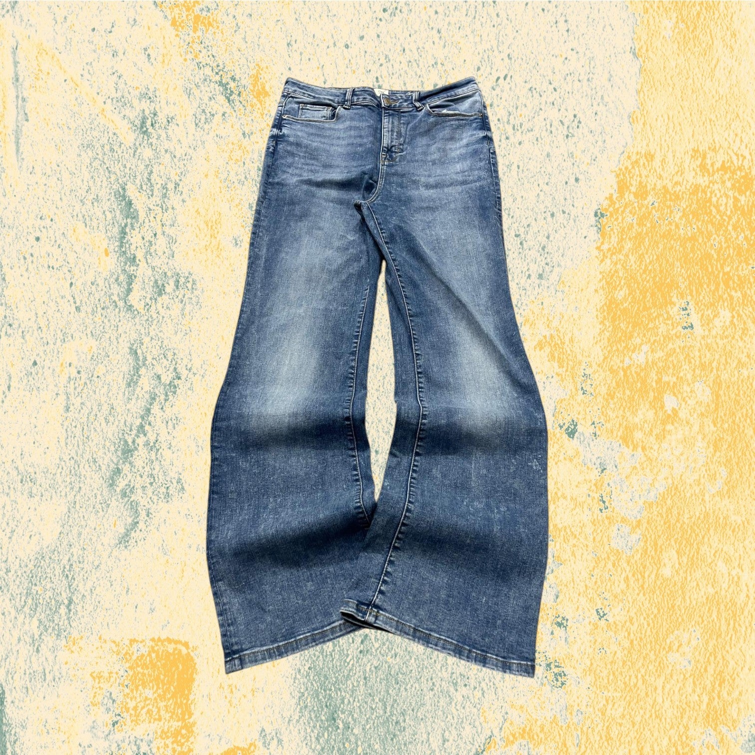 Denim Jeans Flare Washed Light Blue (M) - Jeans Svasati
