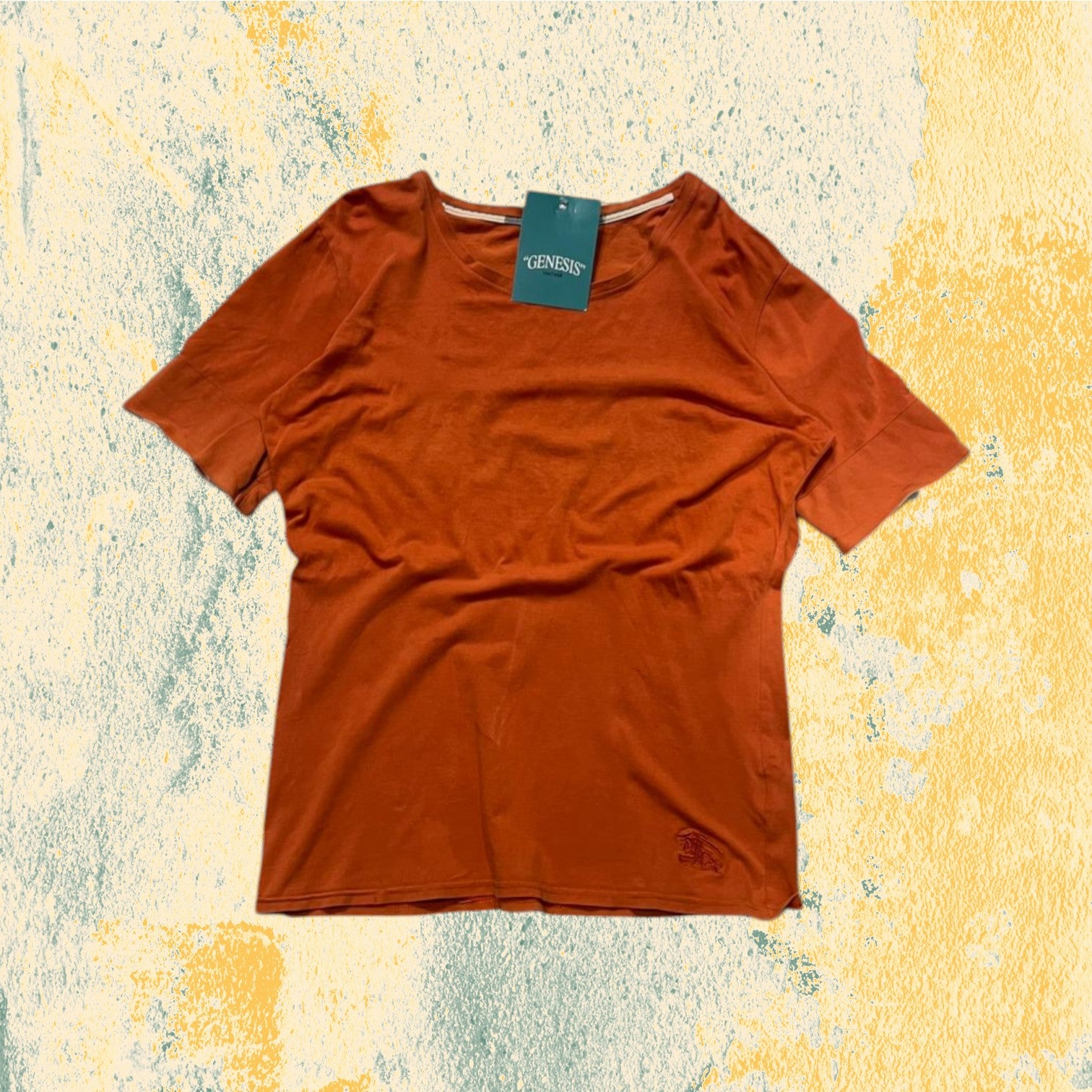 T-Shirt Burberry Arancione Embroidered da Donna (XS)