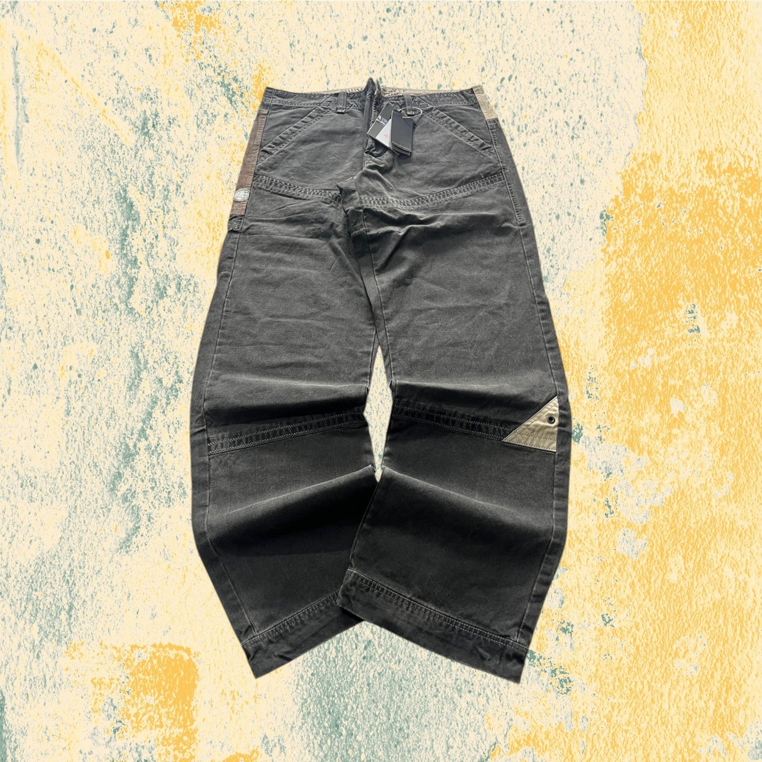 Super Baggy Pants Particular Bicolor Printed Vintage Hip-Hop (XL)