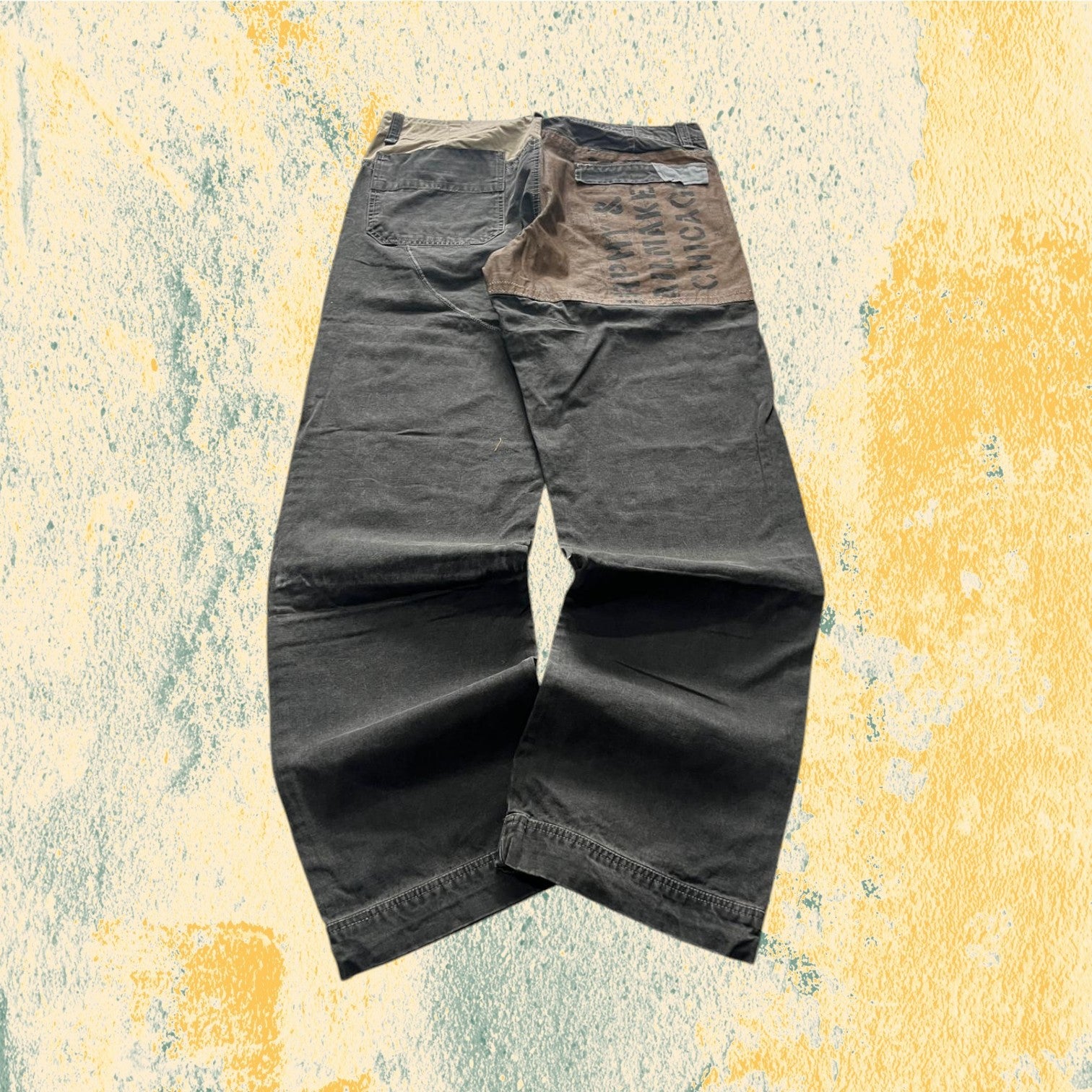 Super Baggy Pants Particular Bicolor Printed Vintage Hip-Hop (XL)