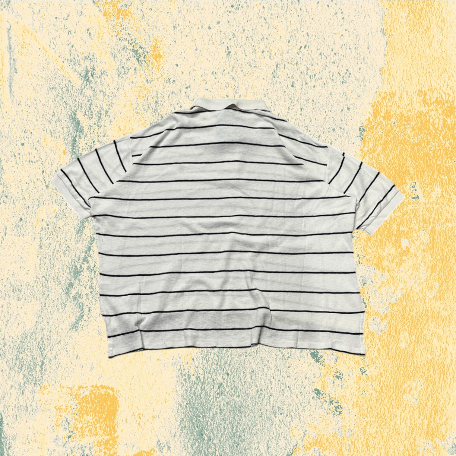 Polo Ralph Lauren Crop Oversize Fit a Righe Bianca e Nera (XXL)