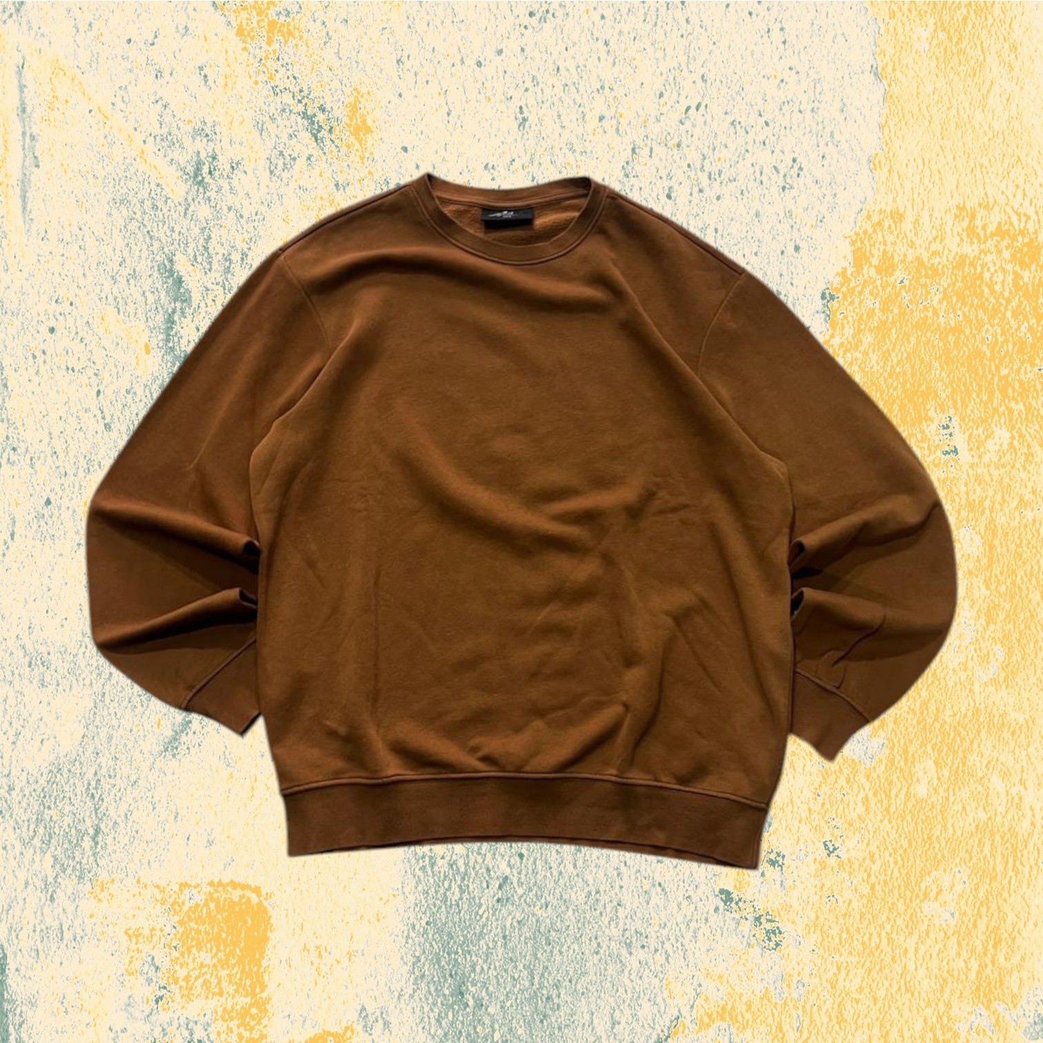 Felpa Girocollo Boxy Fit Marrone / Cammello (M)