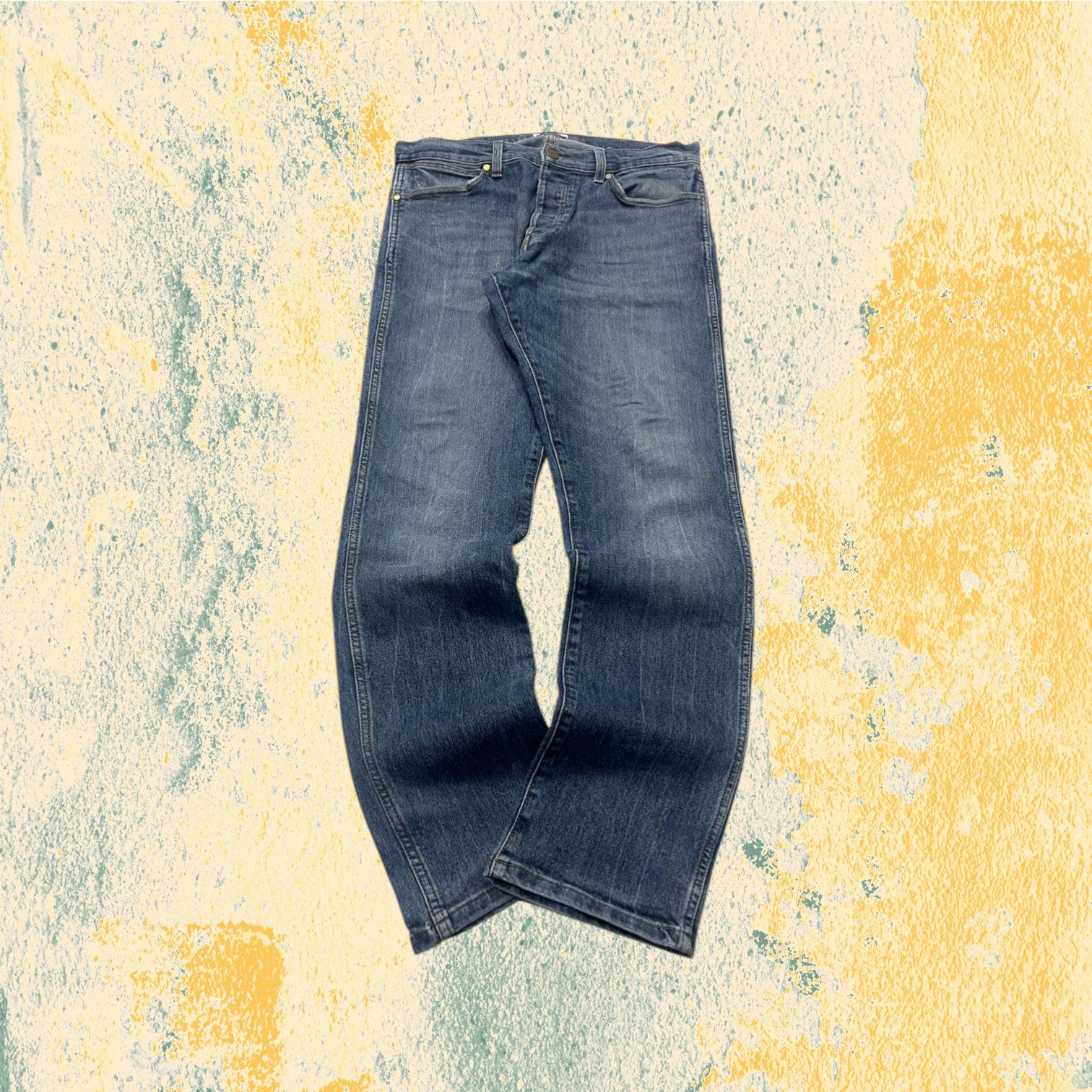 Denim Jeans Wrangler Straight Fit Vintage Blu (L)