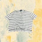 Polo Ralph Lauren Crop Oversize Fit a Righe Bianca e Nera (XXL)