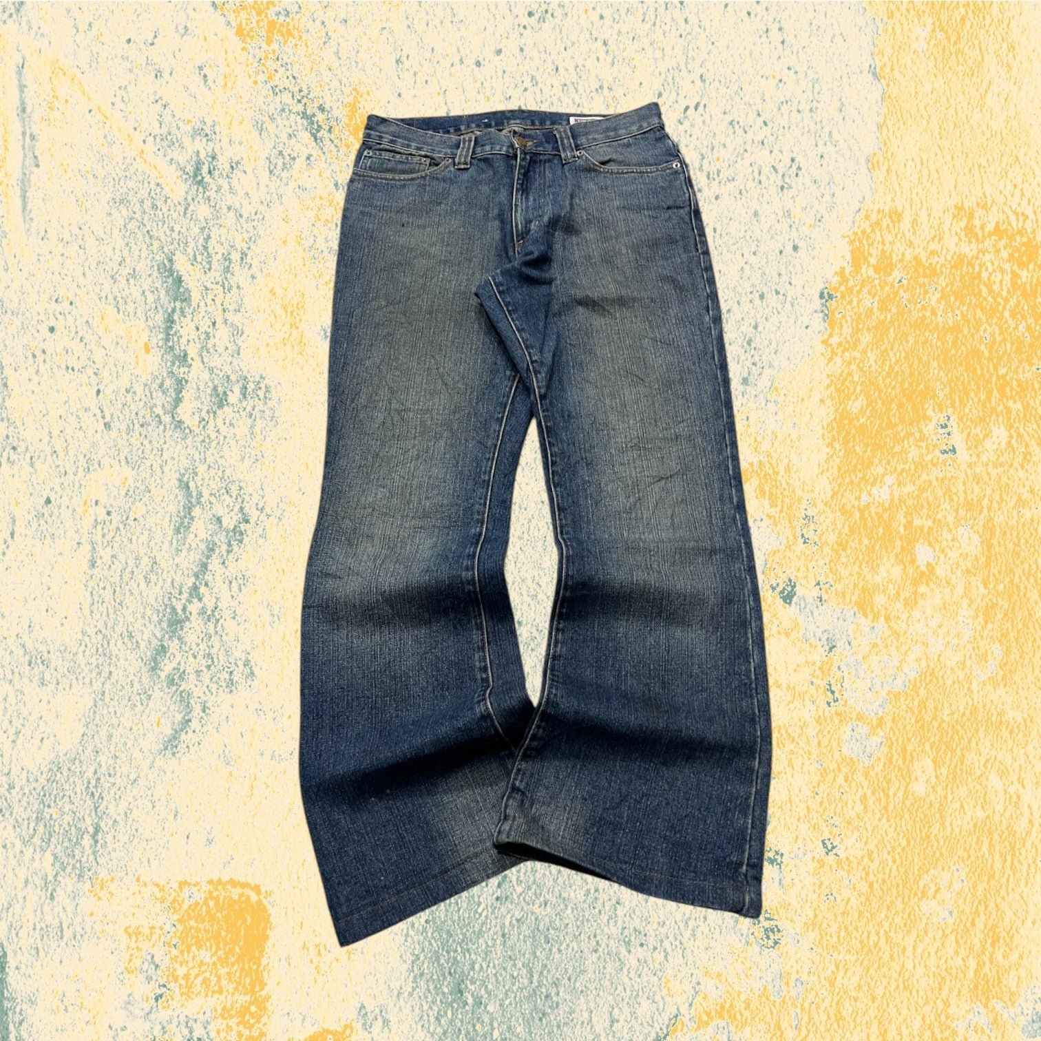 Denim Jeans Japan Style Embroiered Baggy Flared Fit (M)