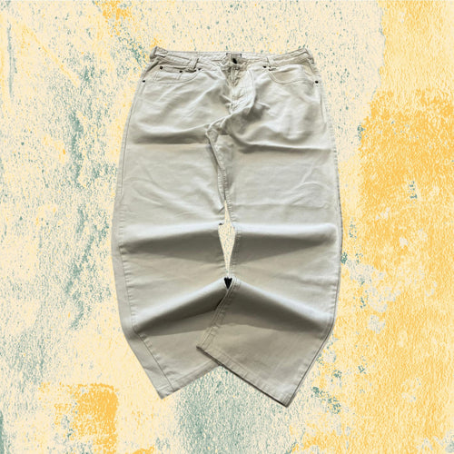 Denim Jeans Baggy Fit Bianco / Panna (XXL)