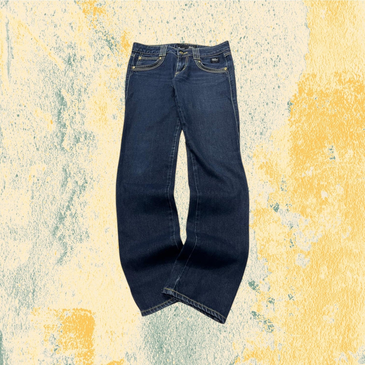 Denim Jeans Roy Rogers Straight Fit Low Waist Blu Embroidered (XS)