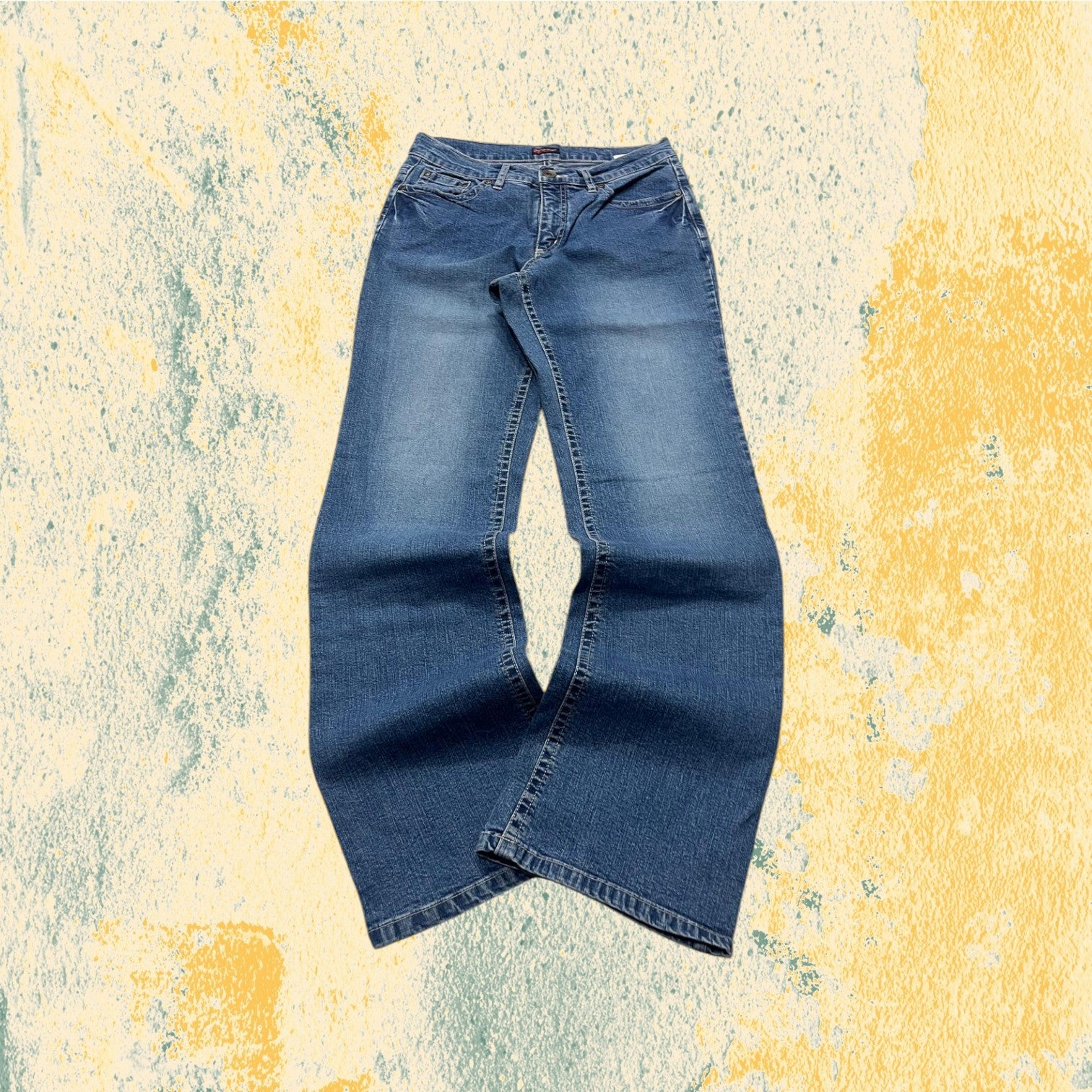 Denim Jeans BootCut Svasati Embroidered Blu Wash (S)