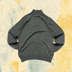Vintage Sweater 1/4 Zip Simple Grey 80s 90s (M)