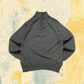 Vintage Sweater 1/4 Zip Simple Grey 80s 90s (M)