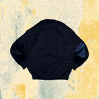 Knit Sweater 80s 90s Dark Blue - Maglione Vintage Boxy Fit (XXL)