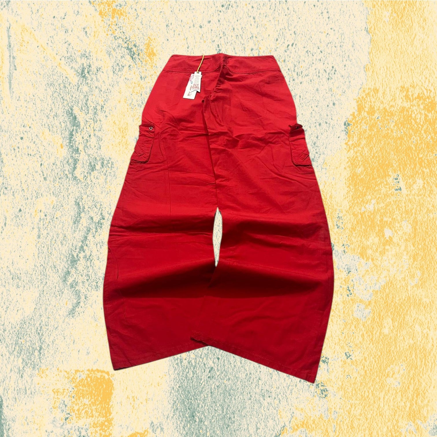 Pantalone Cargo Rosso Super Baggy Fit Cotton Pants (XS)