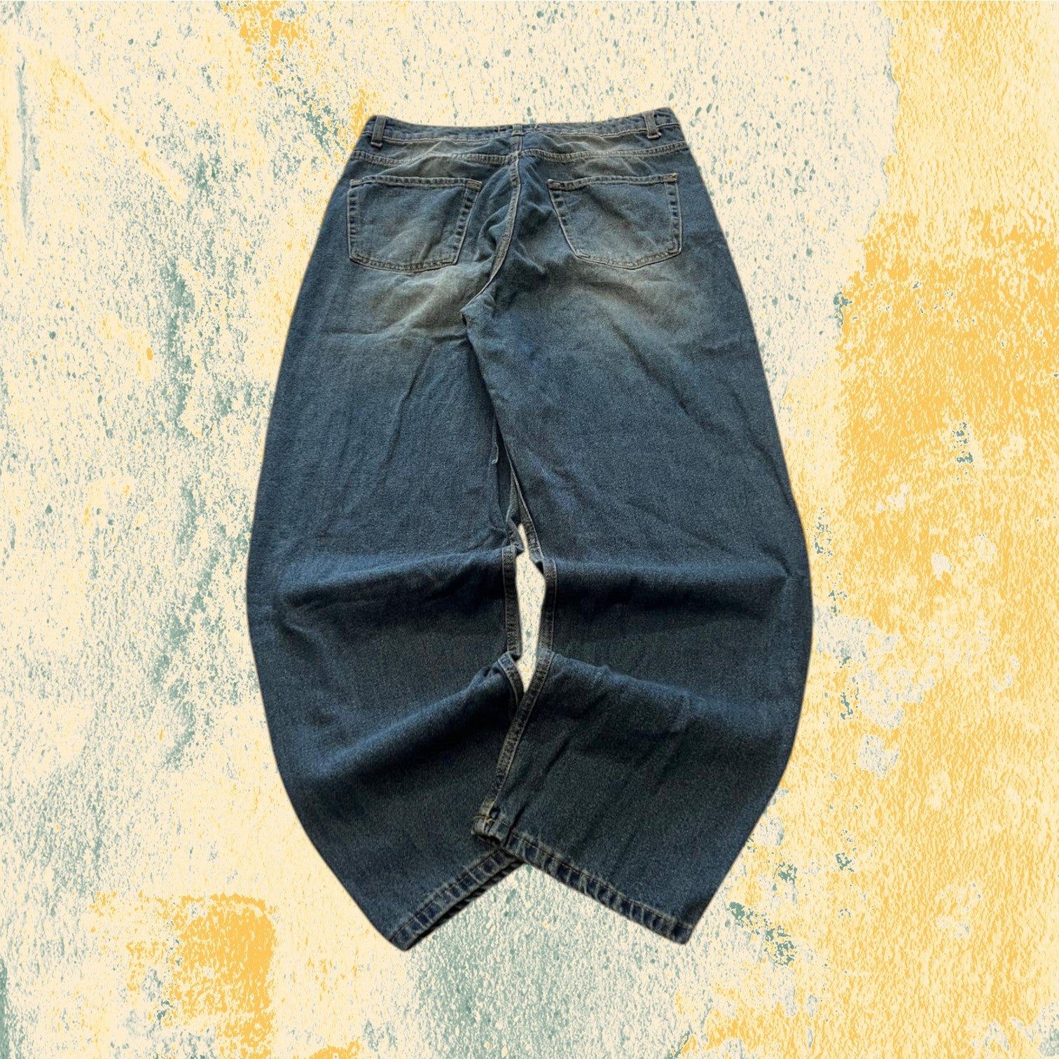 Denim Jeans Baggy Fit Washed - Lavaggio Sabbiato Scuro (L)