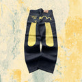 Raw Denim Jeans Evisu Painted Big Logo Embroidered (S)