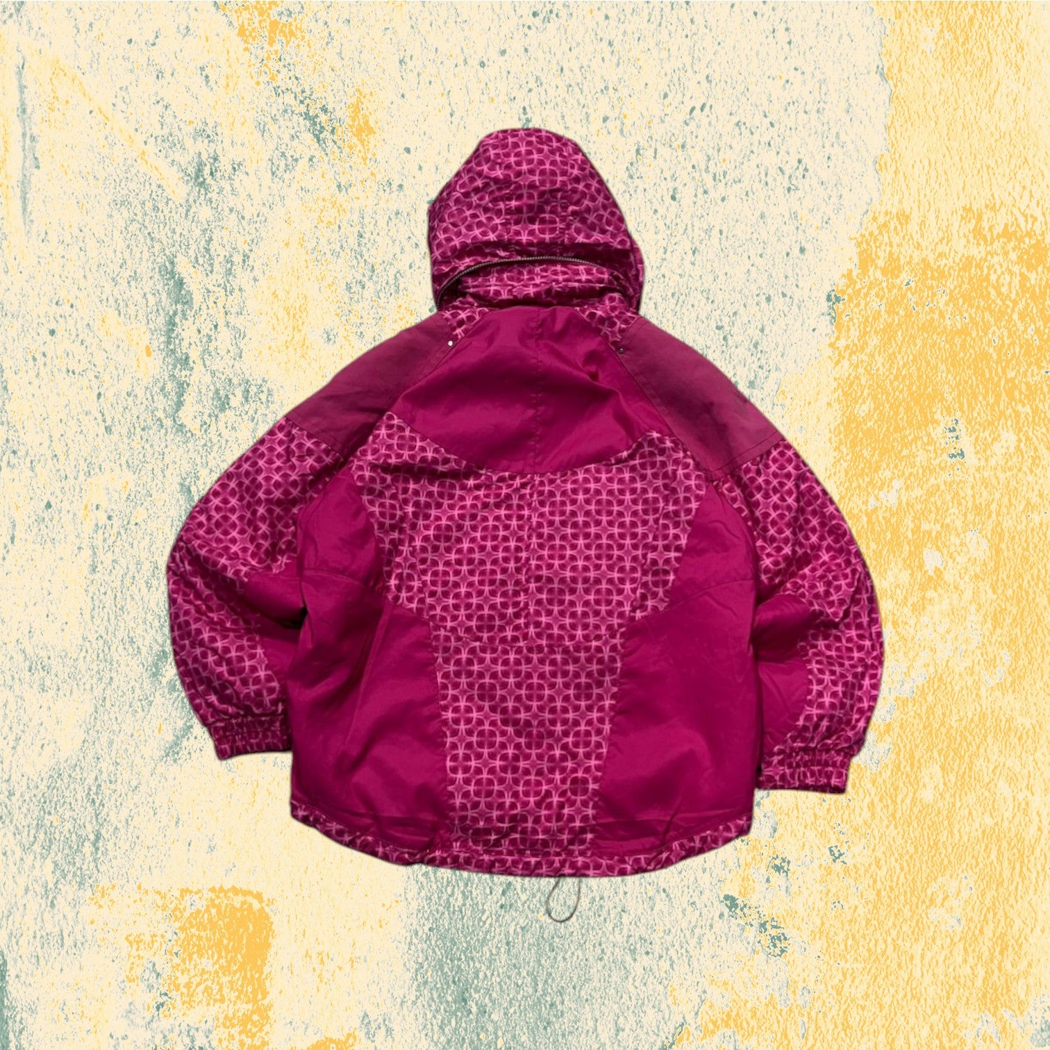 Giubbino Fila anni 90 Vestibilità Boxy Oversize Rosa con Fantasia (M) - Bomber da Donna