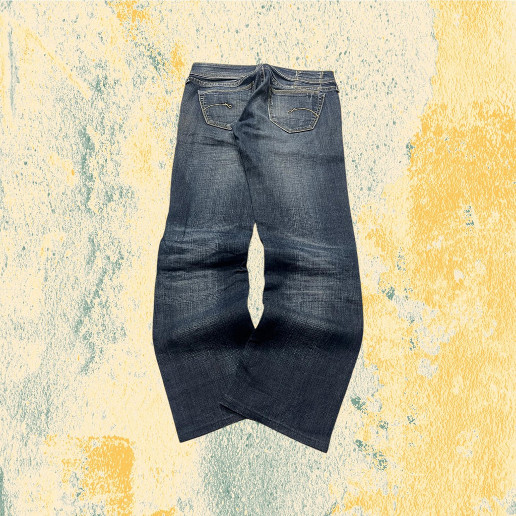 Denim Jeans G-Star Straight Fit Blu Wash Striped (M)