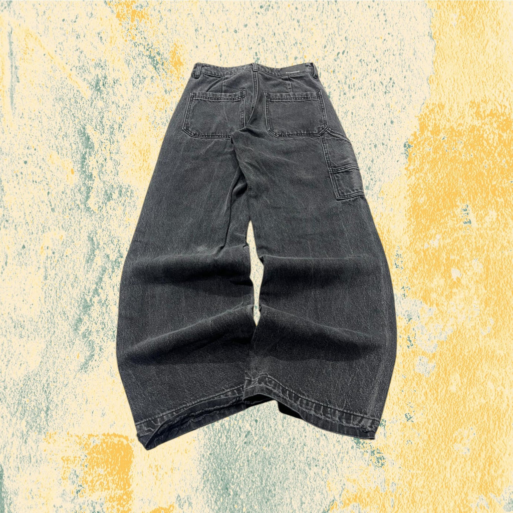Denim Jeans Super Baggy Fit Black / Grey (XS)