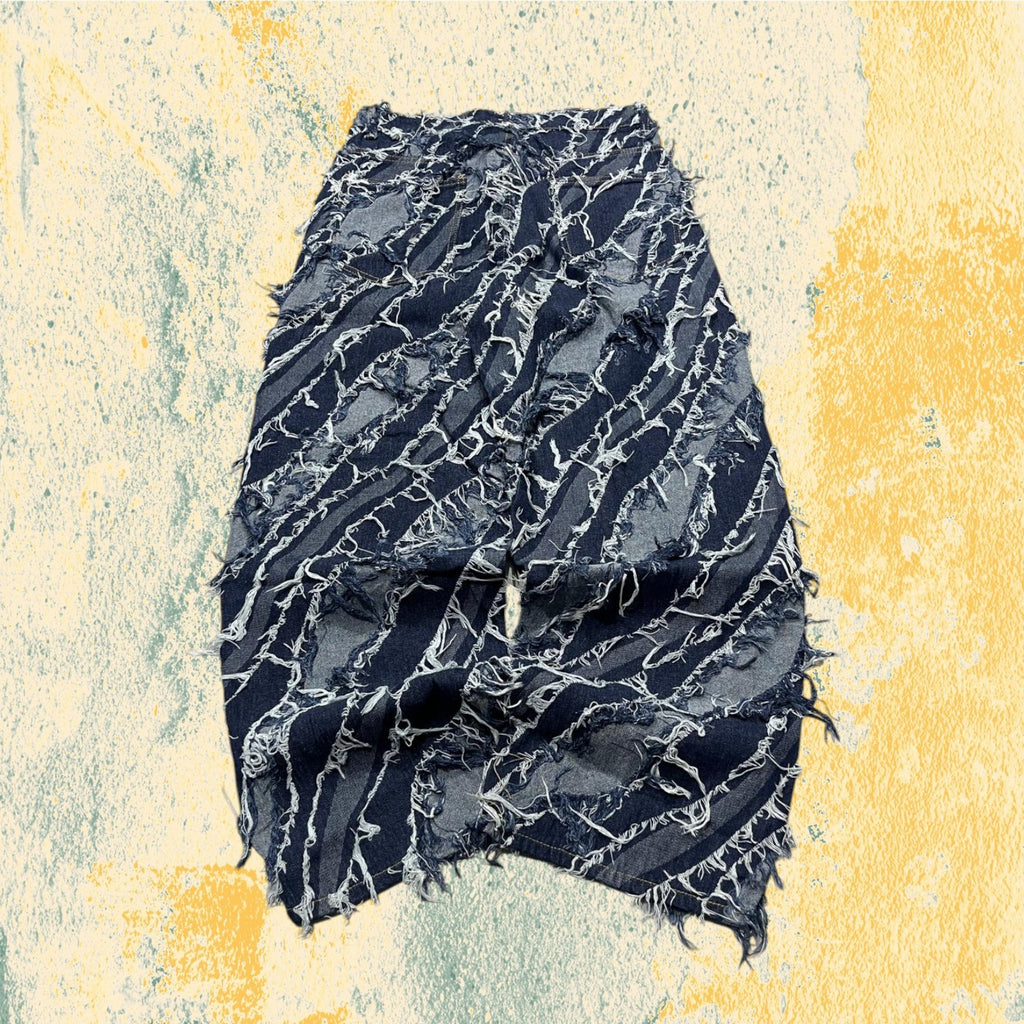 Denim Jeans Super Particular Baggy Fit Sfrangiato (S) Japan Style