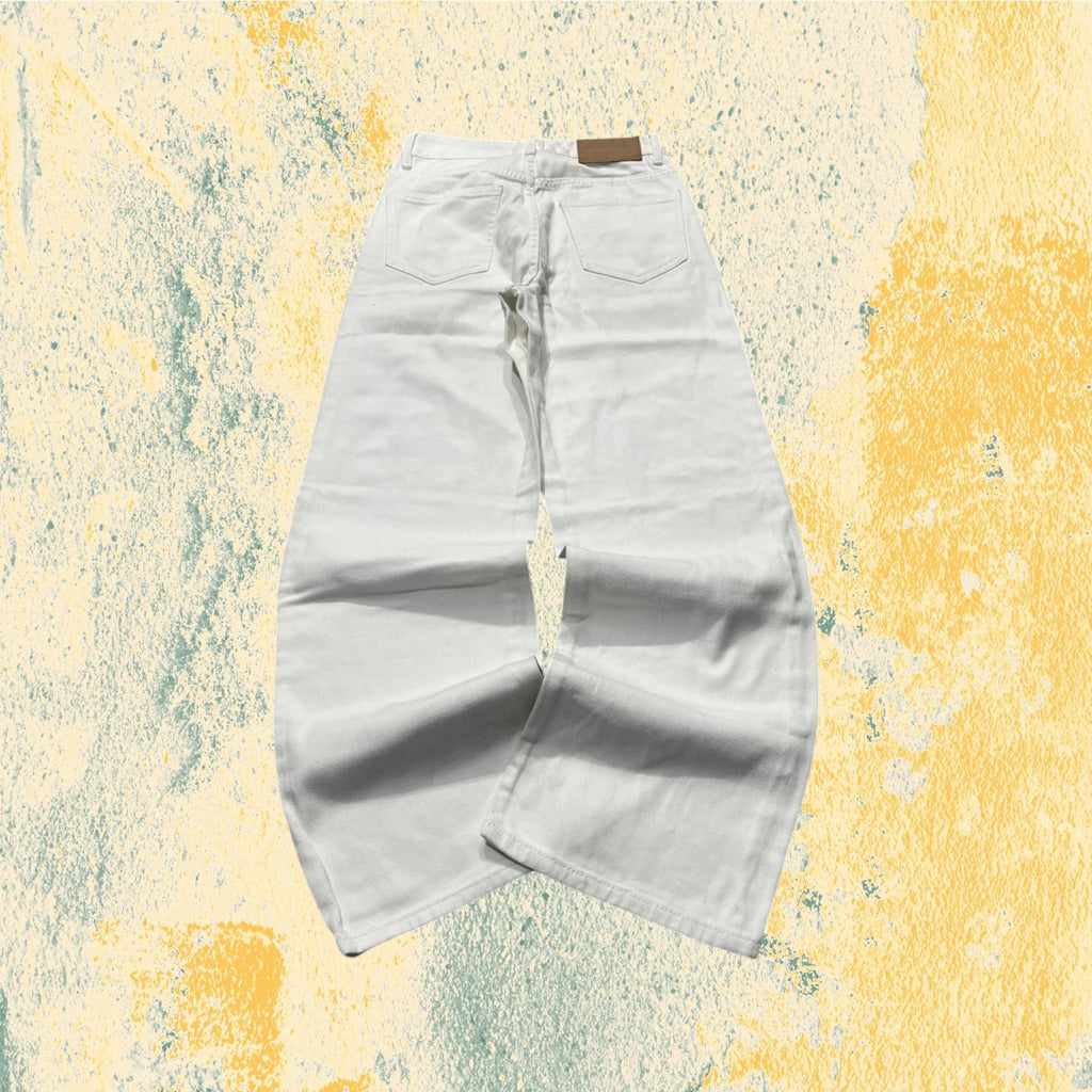 Denim Jeans White Baggy Fit Vintage Y2K Hip-Hop (XS)