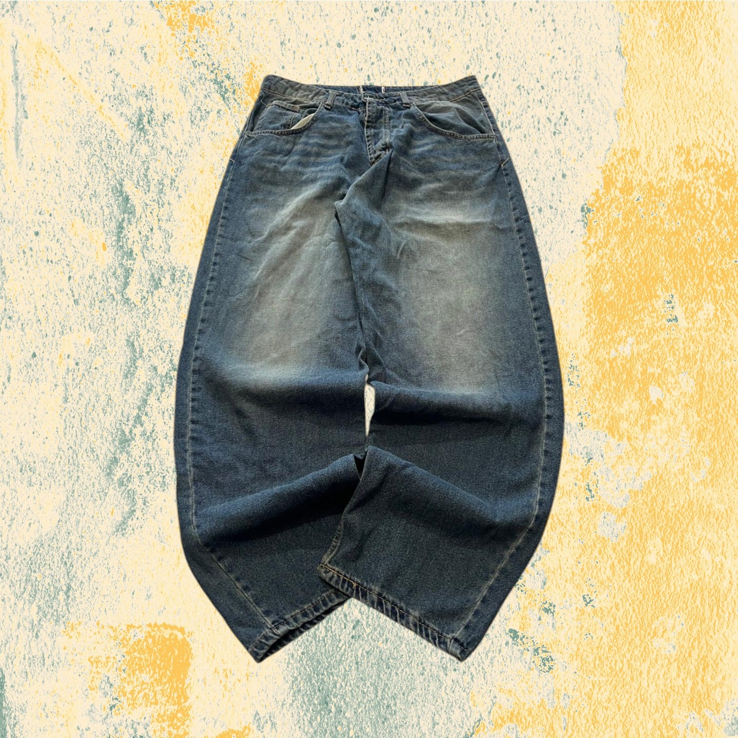 Denim Jeans Baggy Fit Washed - Lavaggio Sabbiato Scuro (L)
