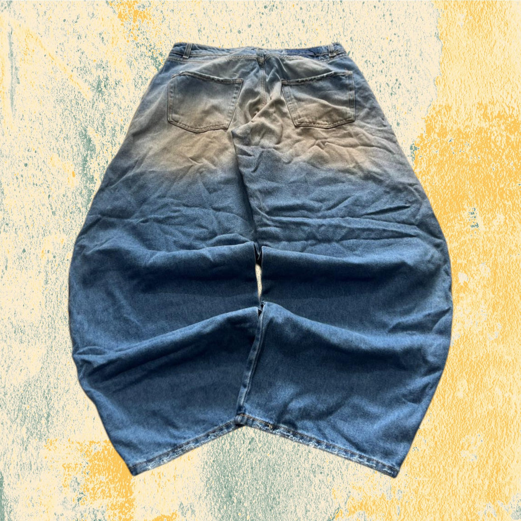 Denim Jeans Baggy Fit Balloon Lavaggio "Sporco" (M)