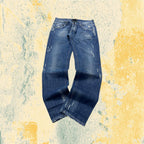 Denim Jeans Straight Fit Vintage con Rotture Painted (XL)