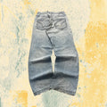 Denim FishBone Super Baggy Fit Light Blue Embroidered Sfrangiato (S)