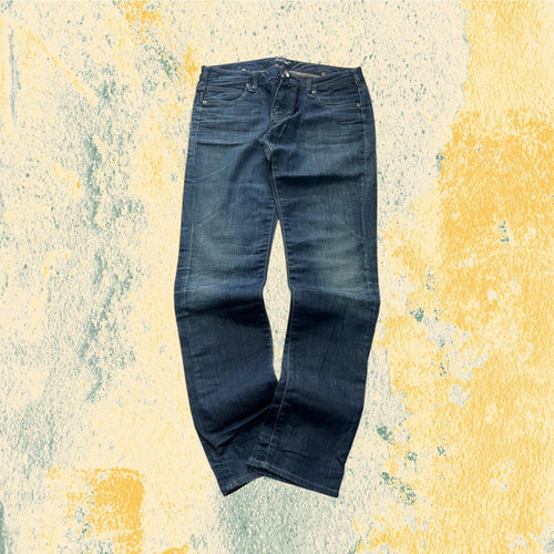 Denim Jeans Armani Blu Wash Low Waist con Cinturino Posteriore (S)