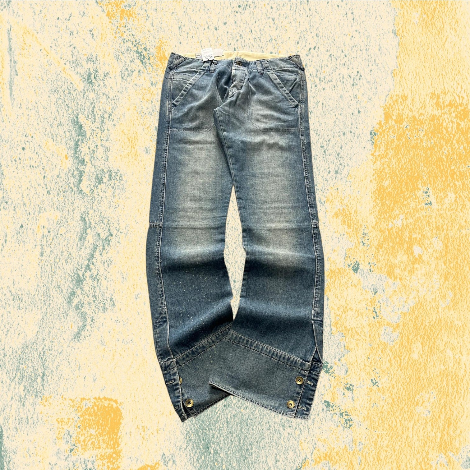 Denim Lee Straight Fit con Brillantini Stone Wash (S)
