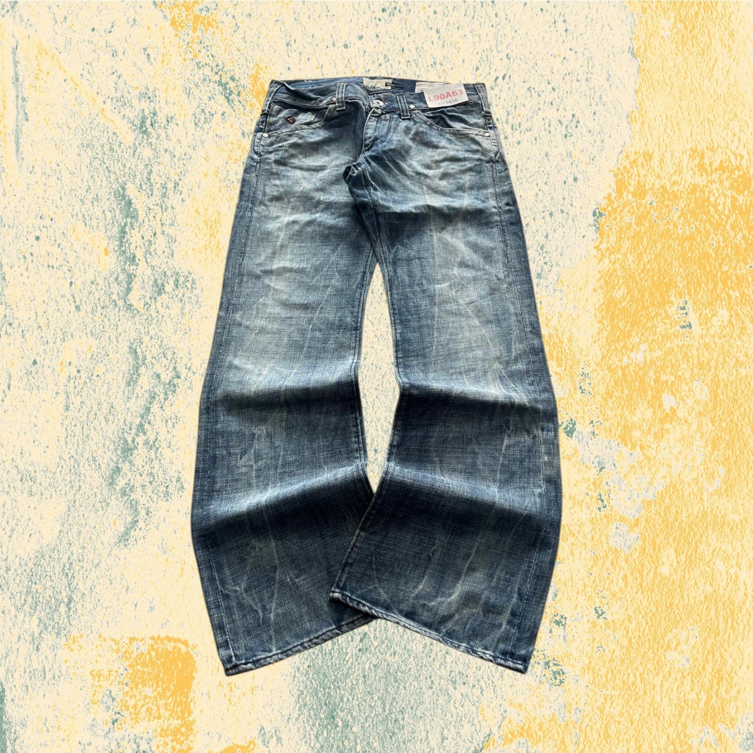 Denim Energie Washed Marmorizzato Baggy Fit Flare (M)