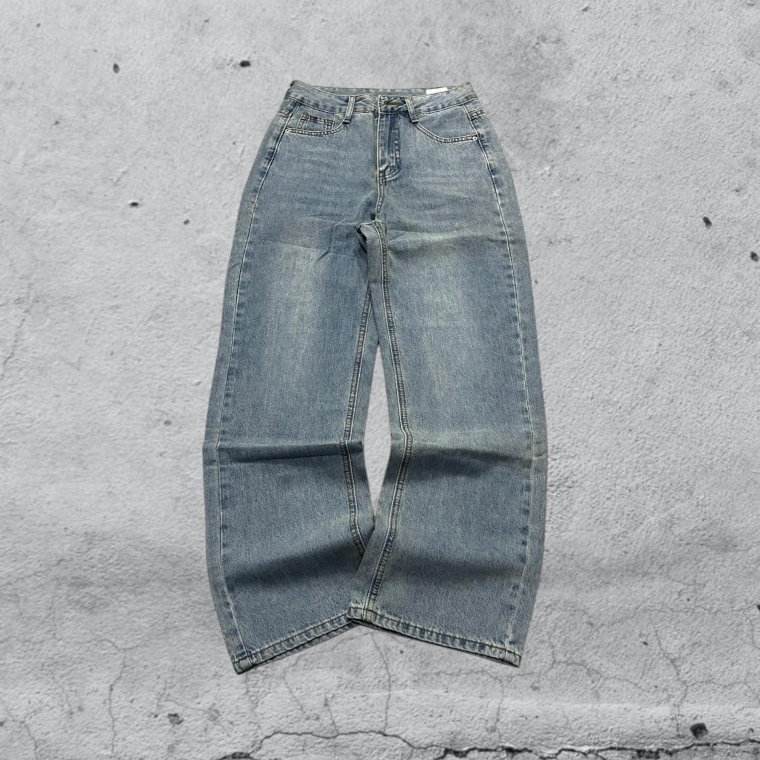 Denim Jeans Washed Straight Fit (XS)