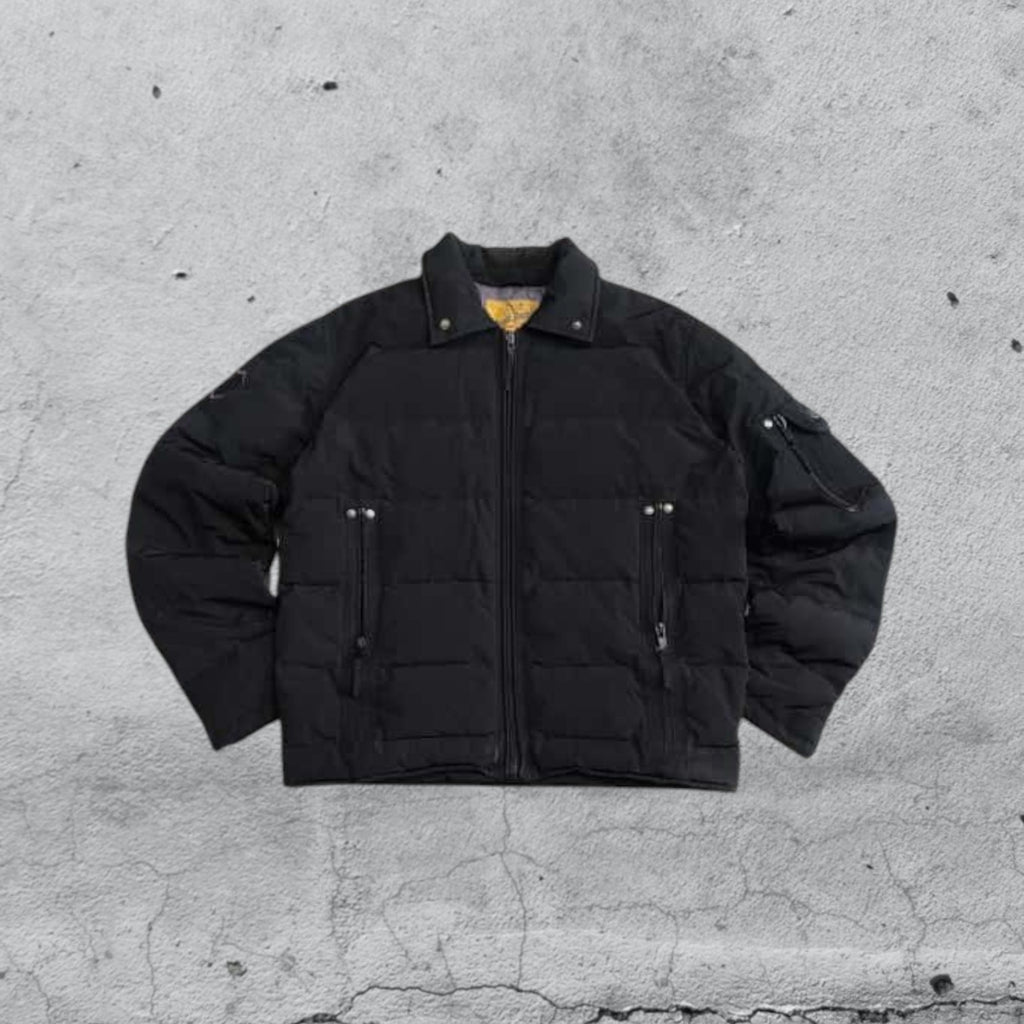 Bomber Giubbotto Nero Bomb Boogie Vintage Y2K 90s 2000s American Style Hip Hop Rave (M)