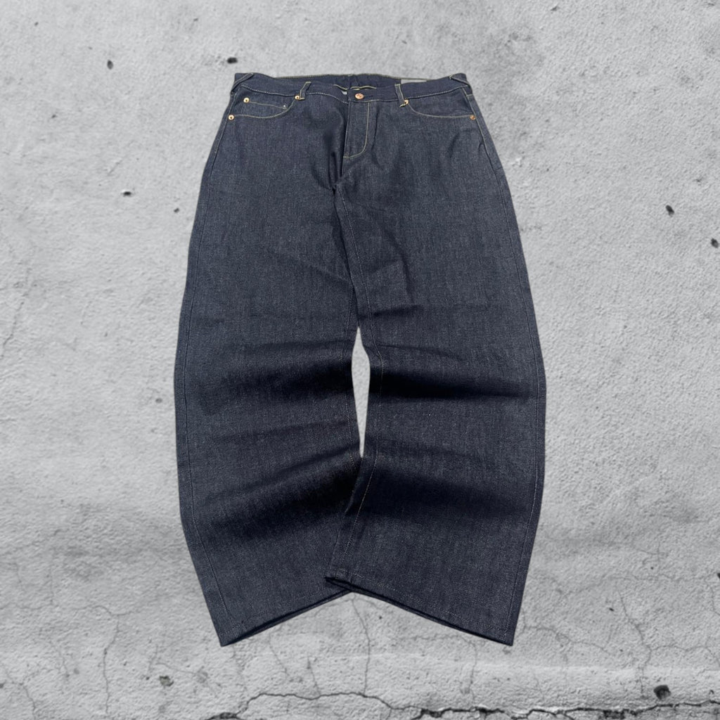 Raw Denim Jeans Evisu Embroidered Baggy Fit (XL)