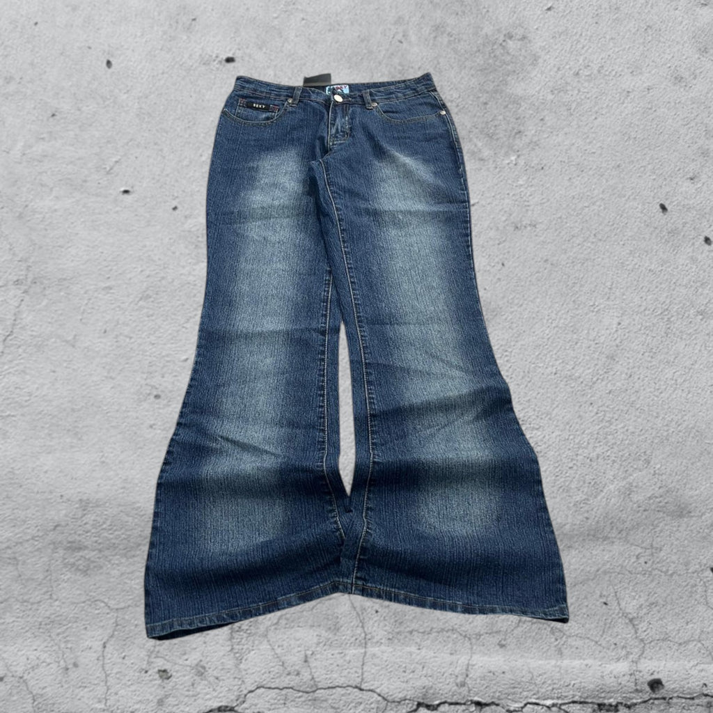 Denim Jeans Washed Baggy Fit  (S)