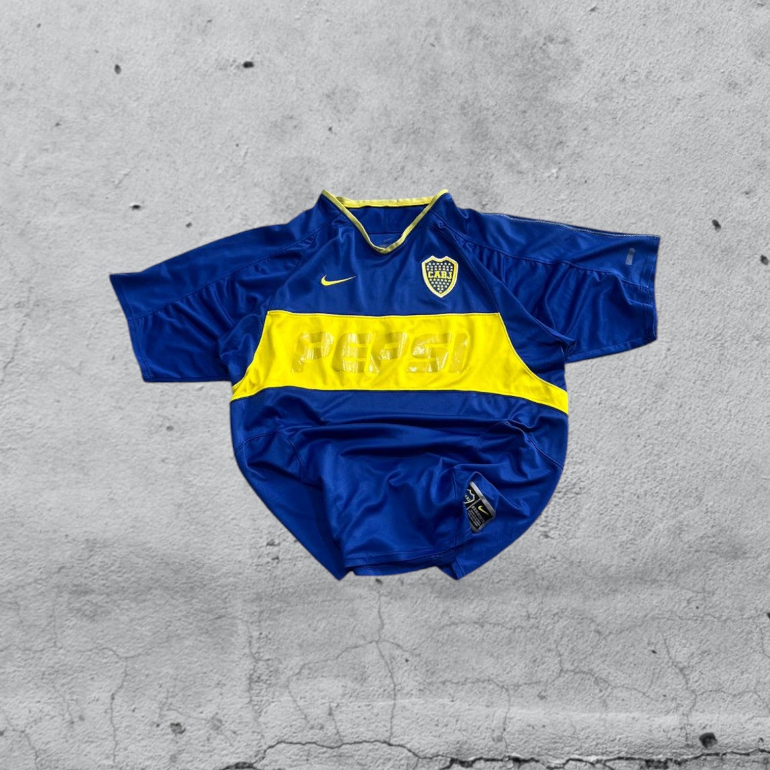 T-Shirt Nike Engineered Pepsi Boca Juniors Football Vintage Y2K 90s 2000s American Style (S)