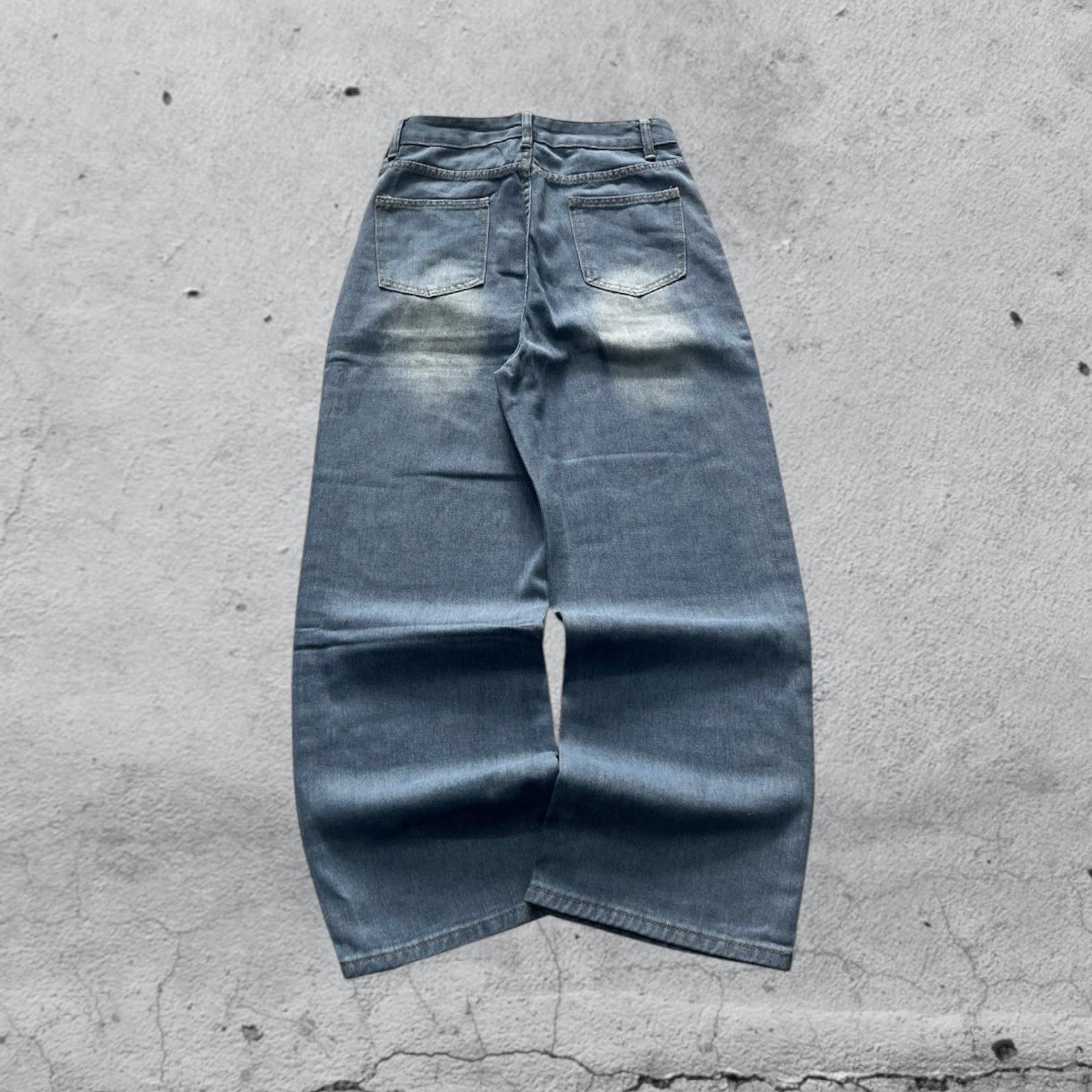 Denim Jeans Washed Blue Baggy Fit (XS)