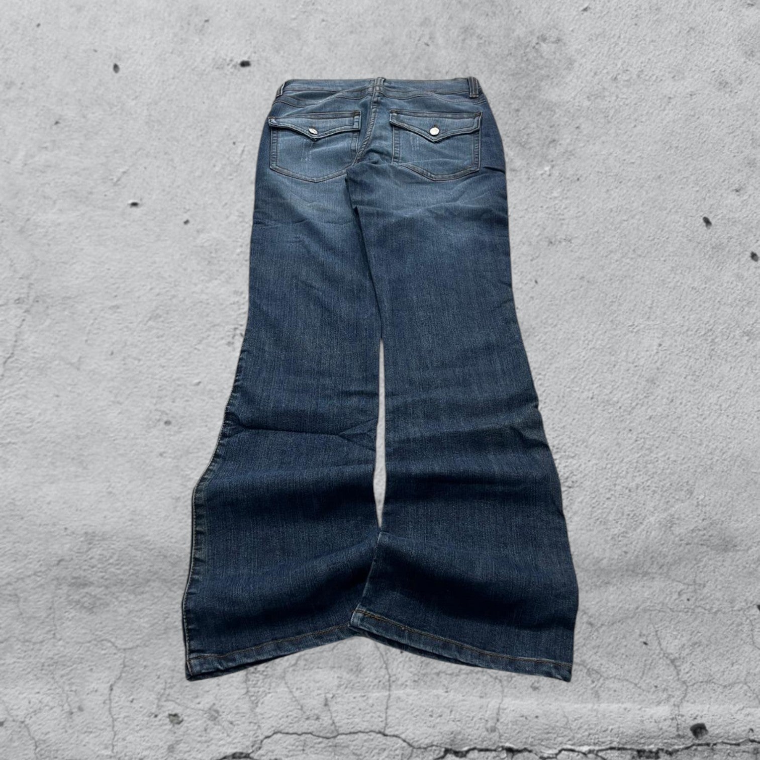 Denim Jeans Bootcut Washed Baggy Fit  (S)