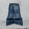 Denim Jeans Washed Baggy Fit  (L)