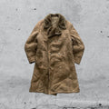 Montone in Vera Pelle di Renna Beige Lungo con Pelliccia (L)