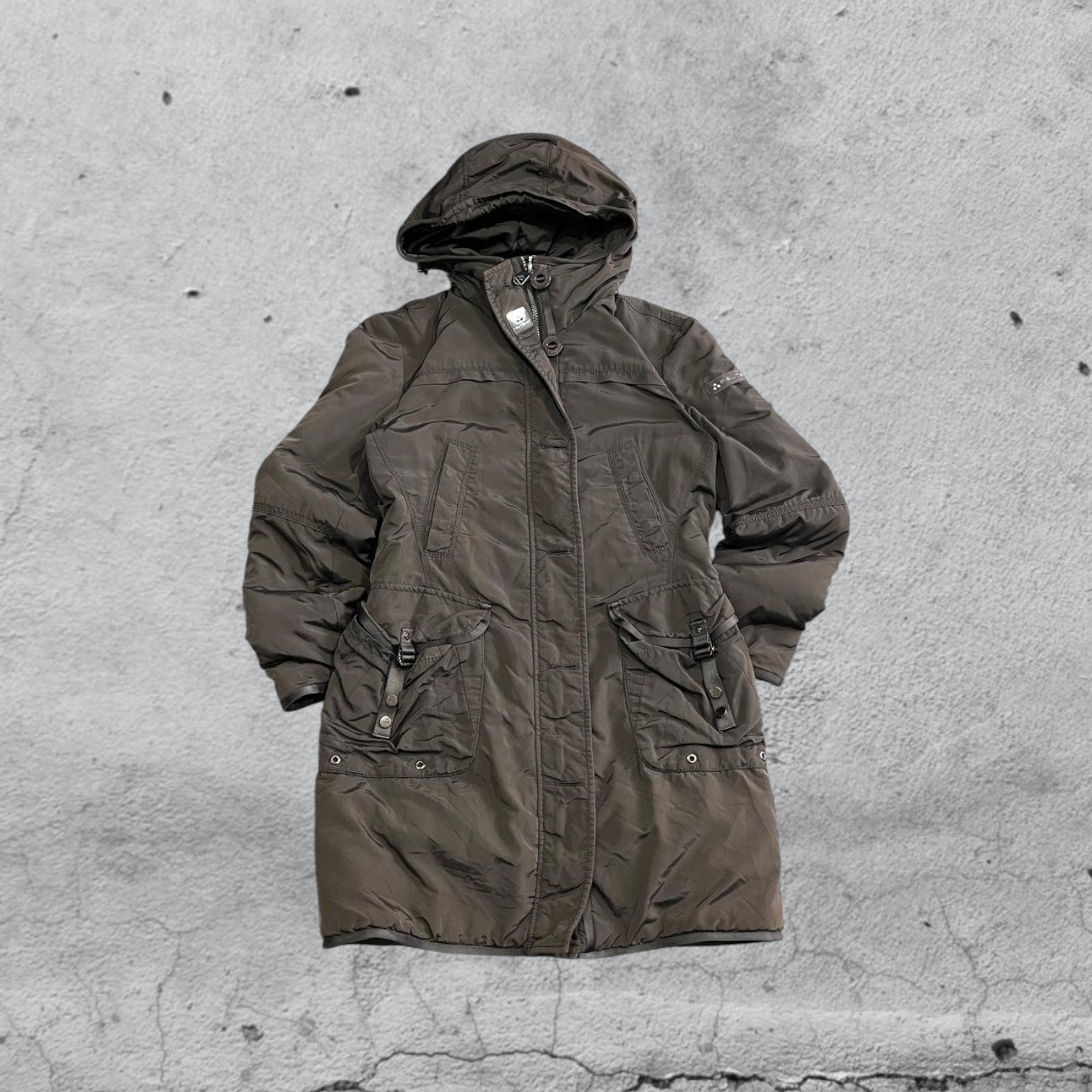 Cappotto Bomber Lungo Peuterey Donna Vintage Y2K 90s 2000s American Style Hip Hop Rave (S)